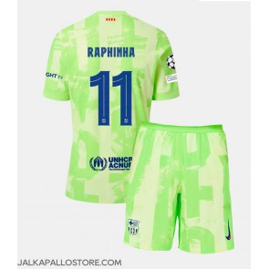 Barcelona Raphinha Belloli #11 Kolmaspaita Lapsille 2024-25 Lyhythihainen (+ shortsit)